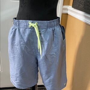 NWT Nike Men's Blue Swim Shorts with Neon Accents